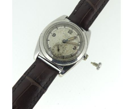 A vintage Rolex Oyster Royal Extra Precision stainless steel gentleman's Wristwatch, the silvered dial with luminous markers 