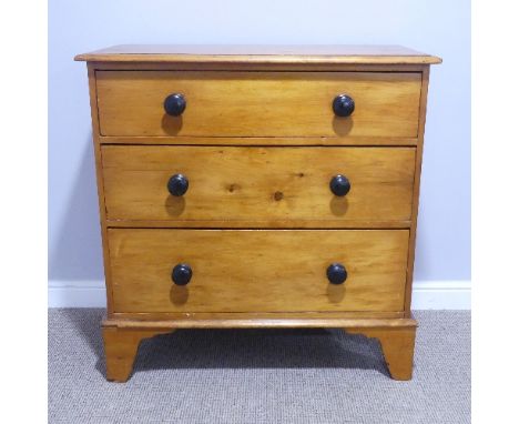 A Victorian stained pine Chest of Drawers, W 96cm x D 48cm x H 99cm. 