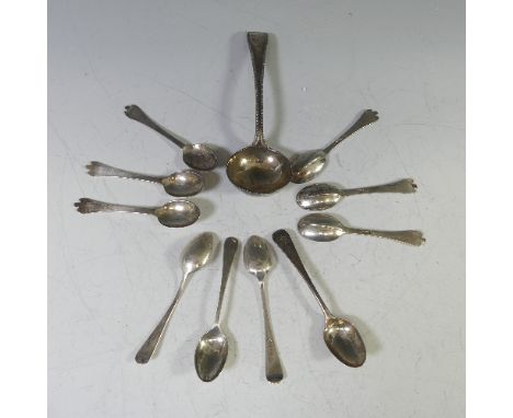 A late Victorian silver Sauce Ladle, by&nbsp;Robert Stebbings, hallmarked London, 1896, bead pattern, 18cm long, together wit