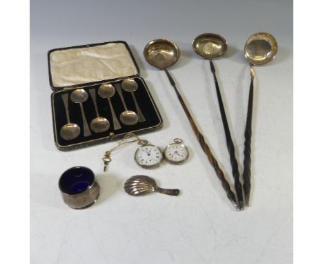 A cased set of six George V silver Coffee Spoons, by&nbsp;William Suckling Ltd, hallmarked Birmingham, 1924, in the mid 17thC
