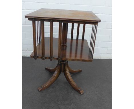 Mahogany revolving bookcase, on tripod legs, 58 x 45cm 