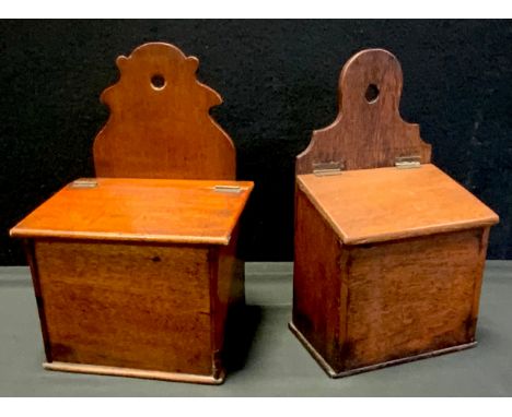 Two 19th century wall hanging candlestick boxes (2) 