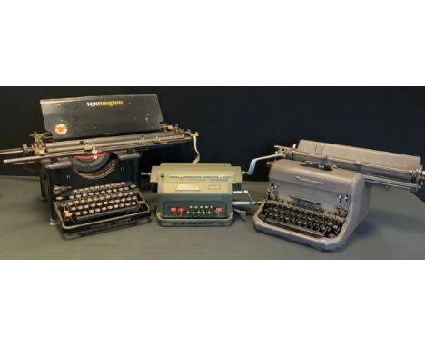 A Remington Standard Typewriter No10 Long Bar, another; Block and Anderson, Facitb calculating machine (3) 