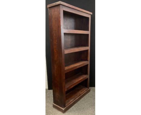 A tall open bookcase shelf unit, five fixed shelves, 180cm high, 96cm wide, 28cm deep. 