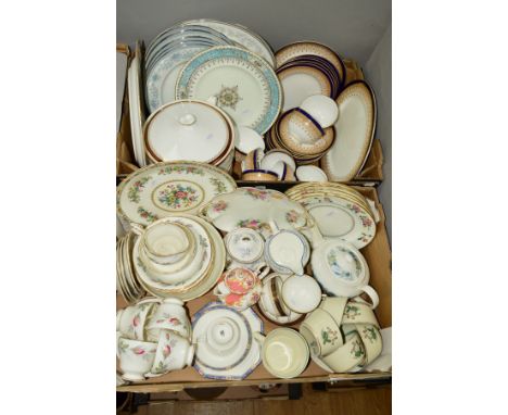 TWO BOXED CERAMIC TEA/DINNERWARES, to include Paragon 'Bridal Rose', Wedgwood 'Chinese Flowers', Royal Worcester blue and bro