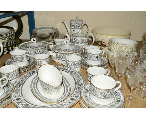 ROYAL WORCESTER 'PADUA' DINNERWARES, to include teapot, coffee pot, two tureens and covers, gravy boat and stand, oval platte