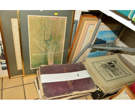 VARIOUS PICTURES, PRINTS, MAPS, BOOKS, MAGAZINES ETC, to include James Priddy 'Lichfield Cathedral' aqua tint etching, Staffo