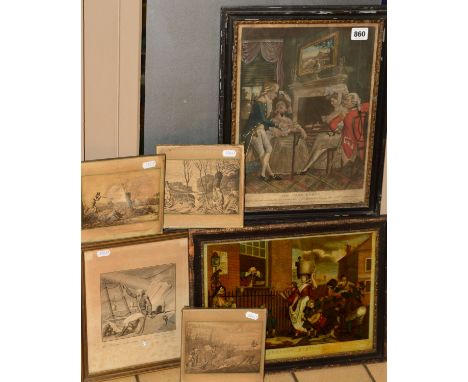 AFTER POPE, 'THE CARD PARTY' PRINT, printed for R Sayer and J. Bennett, 36cm x 26cm, after Hogarth, J. June sculpt 'The Enrag