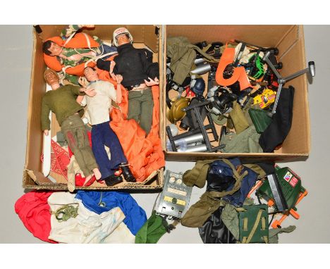 A QUANTITY OF UNBOXED AND ASSORTED ACTION MAN FIGURES, UNIFORMS AND ACCESSORIES, all c.1970's to include Ski Patrol, Red Devi