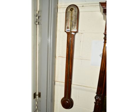 G COMMITTI, a 20th Century mahogany stick barometer, height 92cm