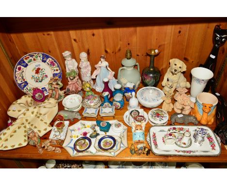 A COLLECTION OF ASSORTED CERAMICS, including Wade Whimsies, Royal Worcester limited edition figure CW504, Limoges plates, vas