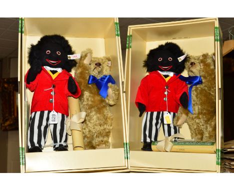 TWO BOXED LIMITED EDITION STEIFF 'JOLLY GOLLY AND BEAR SET', 1996, No 654428, exclusively made for Dolly Land, London, No 404