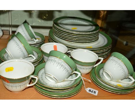 ROYAL WORCESTER 'REGENCY' TEA/DINNER WARES, to include eight dinner plates 27cm, eight dessert plates 20cm, seven cups, seven
