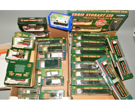 A COLLECTION OF BOXED CORGI, CORGI CLASSICS AND LLEDO EDDIE STOBART TRUCK MODELS, to include The Motorway Truck Set and Playm