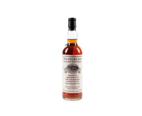 A bottle of Hazelburn 21 year old single malt Scotch whisky, distilled 17/9/1999, bottled December 2020. Distilled and bottle