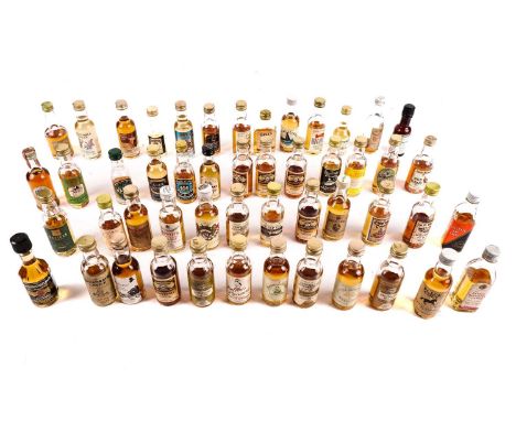A selection of whisky miniatures, including: Glendullan Single Malt Scotch Whisky, 12 year old; Canadian Club Canadian Whisky