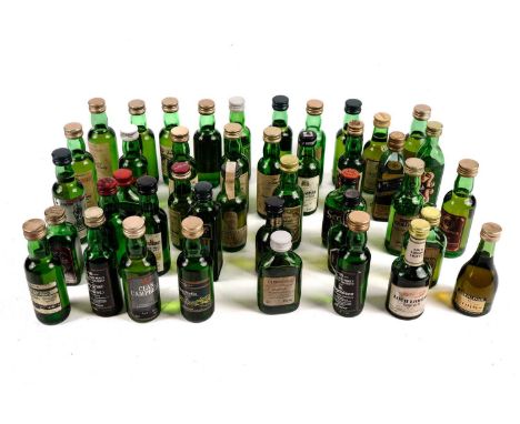 A selection of whisky miniatures, including: Glen Grant-Glenlivet Highland Malt Scotch Whisky, 16 year old; Lowland Malt Scot