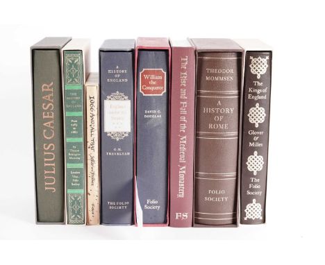 A selection of Folio Society books, most in their slipcases, primarily relating to history, titles including: A History of En