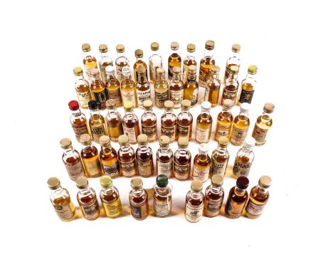 A selection of whisky miniatures, including: Deanston Single Malt Whisky, 12 year old; Ullapool Scotch Whisky, 10 year old; H