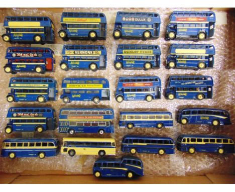 SIXTY-THREE DIECAST MODEL BUSES  circa 1950s-70s, by Dinky and Budgie, all repainted in Alexander &amp; Sons liveries, includ