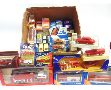 ASSORTED DIECAST MODEL FIRE SERVICE VEHICLES  by Corgi, Lledo, Solido and others, each mint or near mint and in original pack