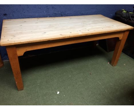 Good quality vintage pine kitchen table 183 x 85 cm (please remember to check condition of lots before  bidding at auction & 