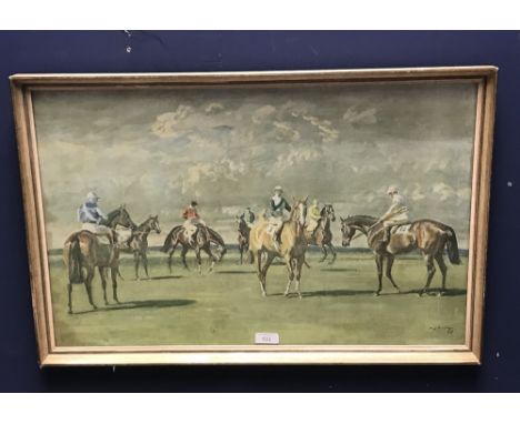 After A J Munnings, colour print, 'At the start', 37x59cm F&G (please remember to check condition of lots before  bidding at 