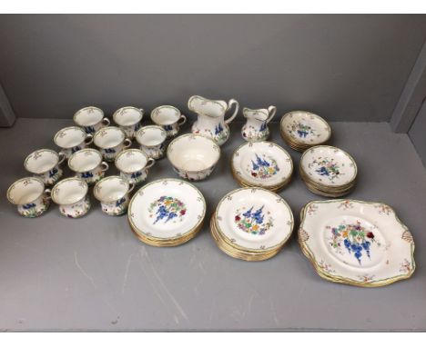Tuscan china tea service including jugs and slop bowl (please remember to check condition of lots before  bidding at auction 