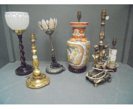 8 Assorted table lamp bases (please remember to check condition of lots before  bidding at auction & absentee payments are re