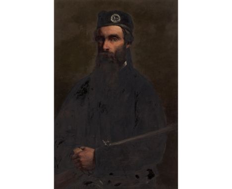 PATRICK ALLAN-FRASER (SCOTTISH 1813-1890) HALF LENGTH PORTRAIT OF JAMES CONSTABLE Inscribed to label verso, oil on canvas(44c
