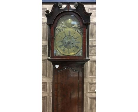 SCOTTISH WEST COAST LONGCASE CLOCK, two train eight day movement, the brass chapter ring with Roman and Arabic numerals, subs