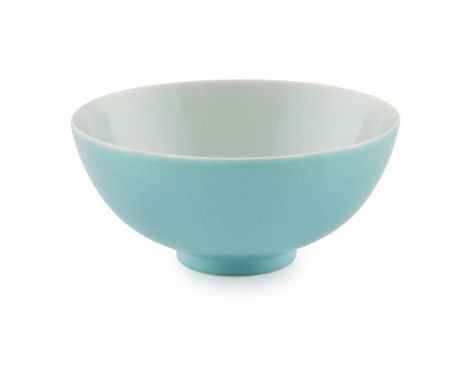 PALE TURQUOISE GLAZED BOWLDAOGUANG MARK BUT LATER the exterior covered with an attractive opaque turquoise enamel, the interi