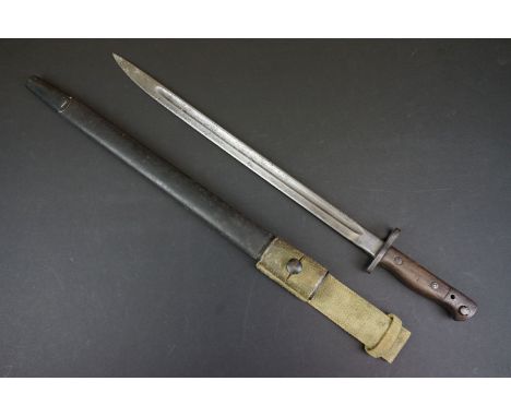 A British World War One 1907 Pattern Bayonet By Wilkinson Complete With Scabbard And Frog. 