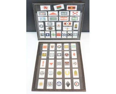 A Framed And Glazed Set Of Army Corps And Divisional Signs Cigarette Cards By Players Cigarettes. 