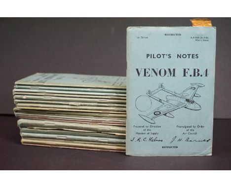 A Collection Of Twenty British Air Ministry / Royal Air Force Pilots And Flight Engineers Notes To Include Balliol T2, Canber