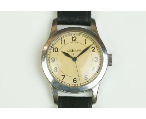 A World War Two 1943 Jaeger LeCoultre Mk.VII Pilots Watch, Marked To The Verso 6B/159 Together With The British Broad Arrow.