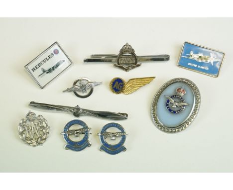 A Collection Of Ten Royal Air Force / RAF Sweetheart Brooches, Many With The Kings Crown, To Include Enamel Examples. 