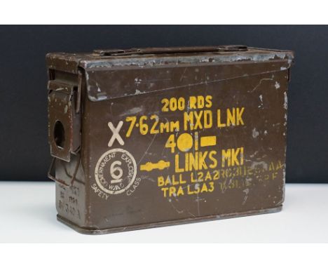 A British Military 7.62mm Metal Ammunition Box. 