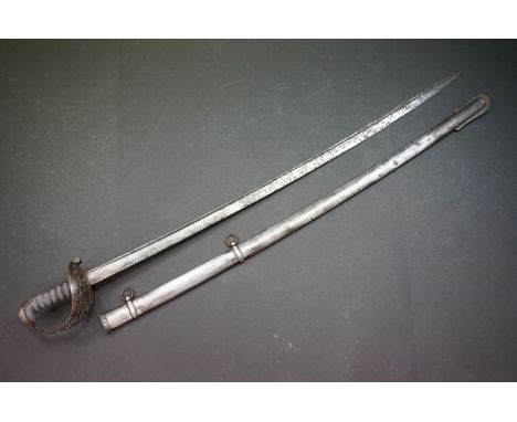 An Early-Victorian 1821 Pattern Heavy Cavalry Officer's Sword Together With Scabbard. 