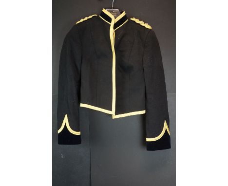 A British Military Dress Blouse, Black Wool With Gold Braiding And Epaulettes. 