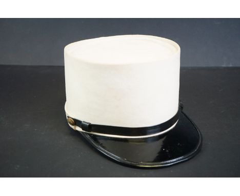 A French Foreign Legion Kepi Hat With Neck Flap And Brass Anchor Buttons. 