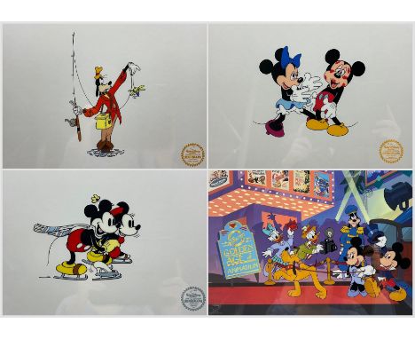 Walt Disney 'Mickey Mouse and the Sensational Six', set of four limited edition silk screen serigraph cels max 31cm x 40cm (4