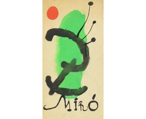 Joan Miro (1893-1983)Zonder titel uit 'A Toute epreuve'' (1958), gesigneerd in plaat, sjabloon/velijnpapier 23 x 13 cm. 