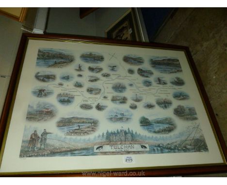 A framed limited edition no. 131/325 Print of 'Tulchan' River Spey, signed in pencil David Eley 89, 20" x 27"