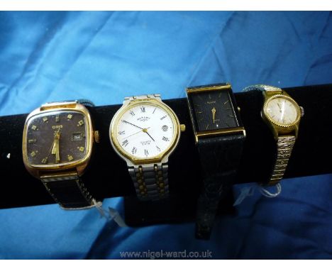 An Accurist quartz watch serial no 139000, base metal top, stainless steel back, a Rotary quartz 3 Atm watcher serial no 3705