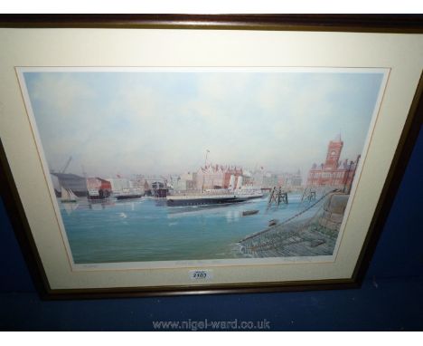 A Limited Edition Print no. 162/850 by Tony Batey entitled 'Cardiff Bay 1956'