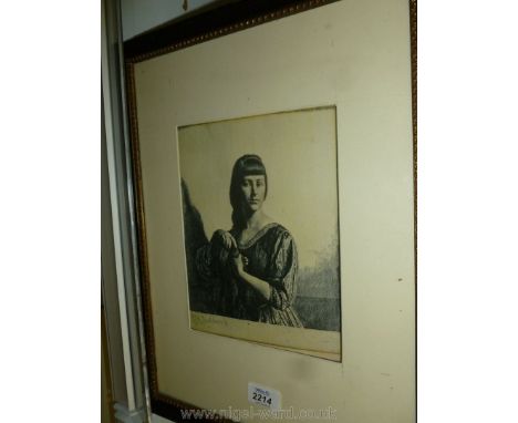 A Gerald Brockhurst Print of La Triege, (provenance with Bonhams)