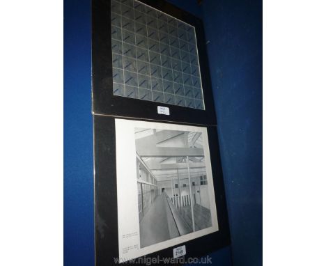 An Abstract mounted Print and another from "The Old Cinema London" label verso