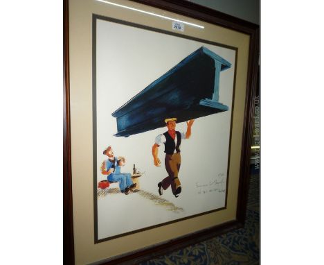 A framed and mounted COPY of a Print 'Guinness for Strength' by the artist John Gilroy dated 1934, 22" x 18"