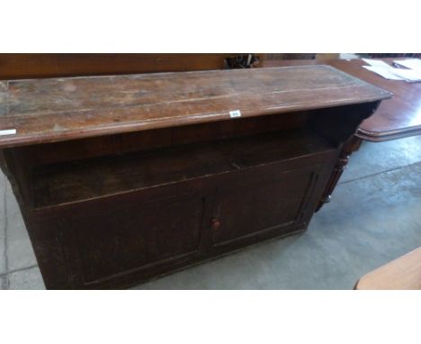 A Victorian pine cupboard with shelf over a pair of doors. 60'' wide